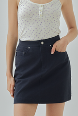 Ally Back Elastic Mini Pencil Skirt