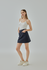 Ally Back Elastic Mini Pencil Skirt