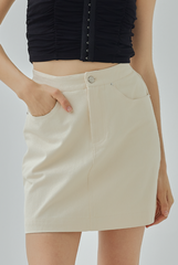 Ally Back Elastic Mini Pencil Skirt