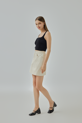 Ally Back Elastic Mini Pencil Skirt