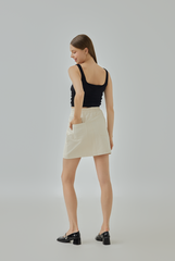 Ally Back Elastic Mini Pencil Skirt