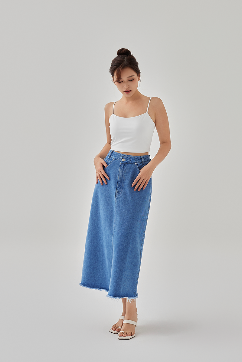 Kylie Asymmetrical Waist Denim Skirt