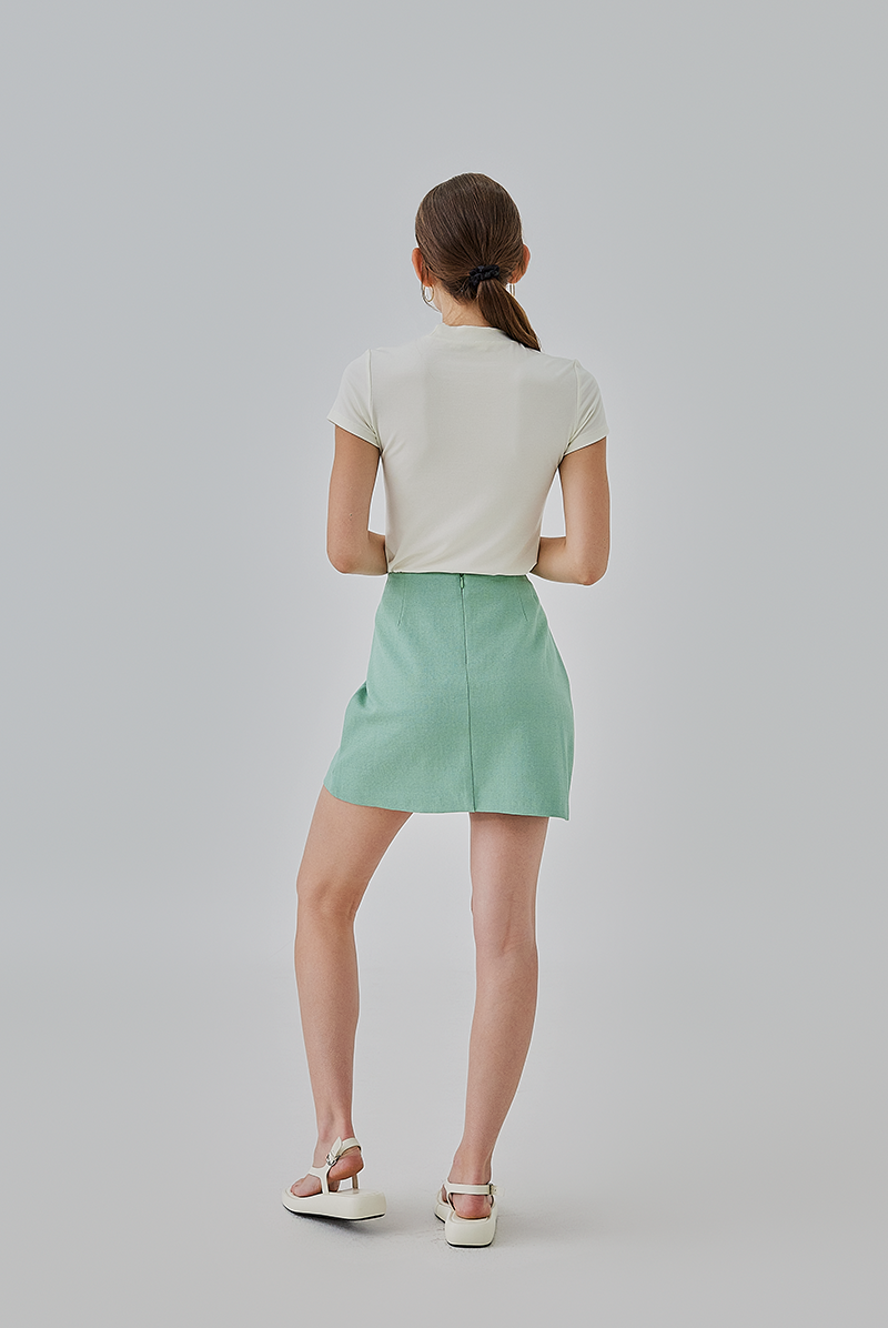 Priscilla Ribbon Mini Skirt in Jade