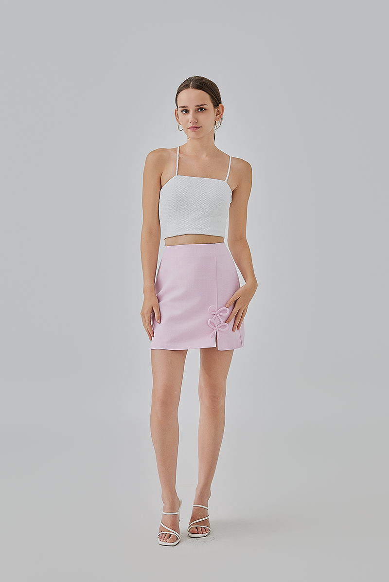 Priscilla Ribbon Mini Skirt in Orchid