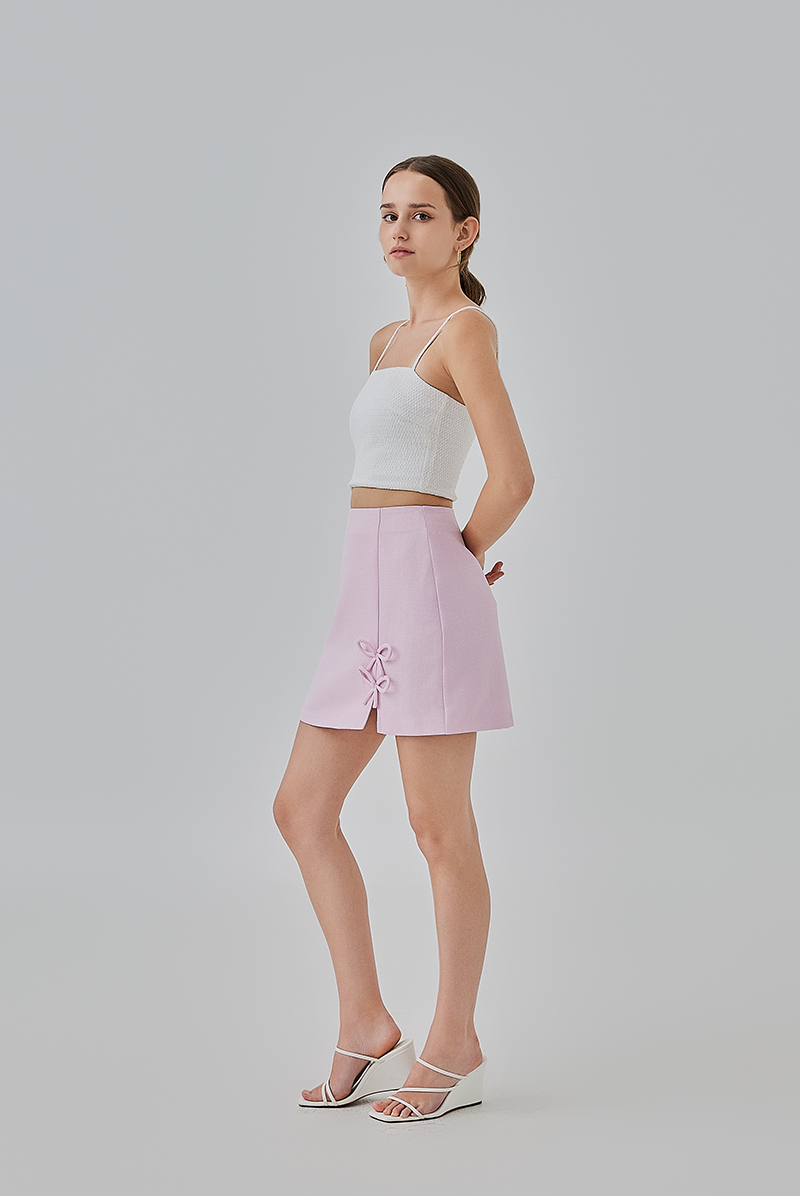 Priscilla Ribbon Mini Skirt in Orchid