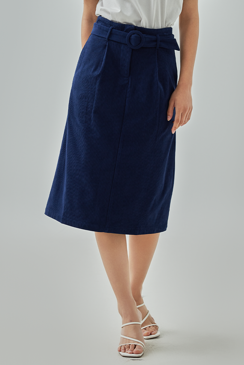 Andreana Corduroy Straight Skirt