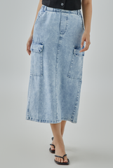 Jadyn Cargo Denim Skirt