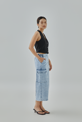 Jadyn Cargo Denim Skirt