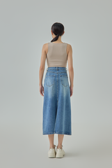 Averie A-Line Denim Midi Skirt