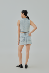 [B1F1] Macie Denim Mini Skirt