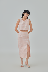 Krystal Front Slit Pencil Skirt - Rose