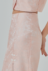 Krystal Front Slit Pencil Skirt - Rose