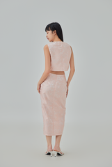 Krystal Front Slit Pencil Skirt - Rose