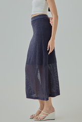 Nicole Waffle-Knit Midi Skirt