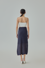 Nicole Waffle-Knit Midi Skirt