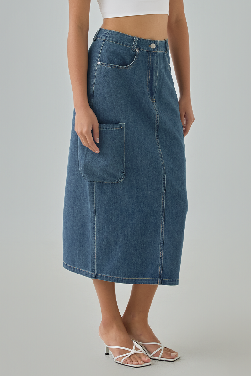 Mia Denim Cargo Skirt