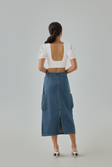 Mia Denim Cargo Skirt