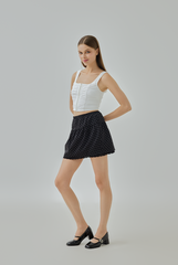 Brooklyn Polka Dots Lace Hem Mini Skirt