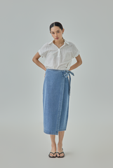 Myla Denim Wrap Midi Skirt