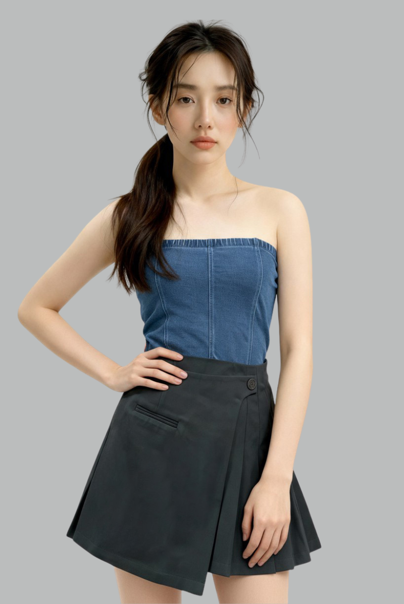 Mirelle Wrap Pleated Skirt