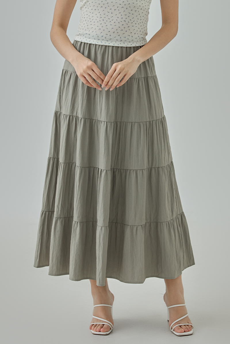 Octina Tiered Midi Skirt