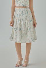 Elara Floral Embroidered Skirt