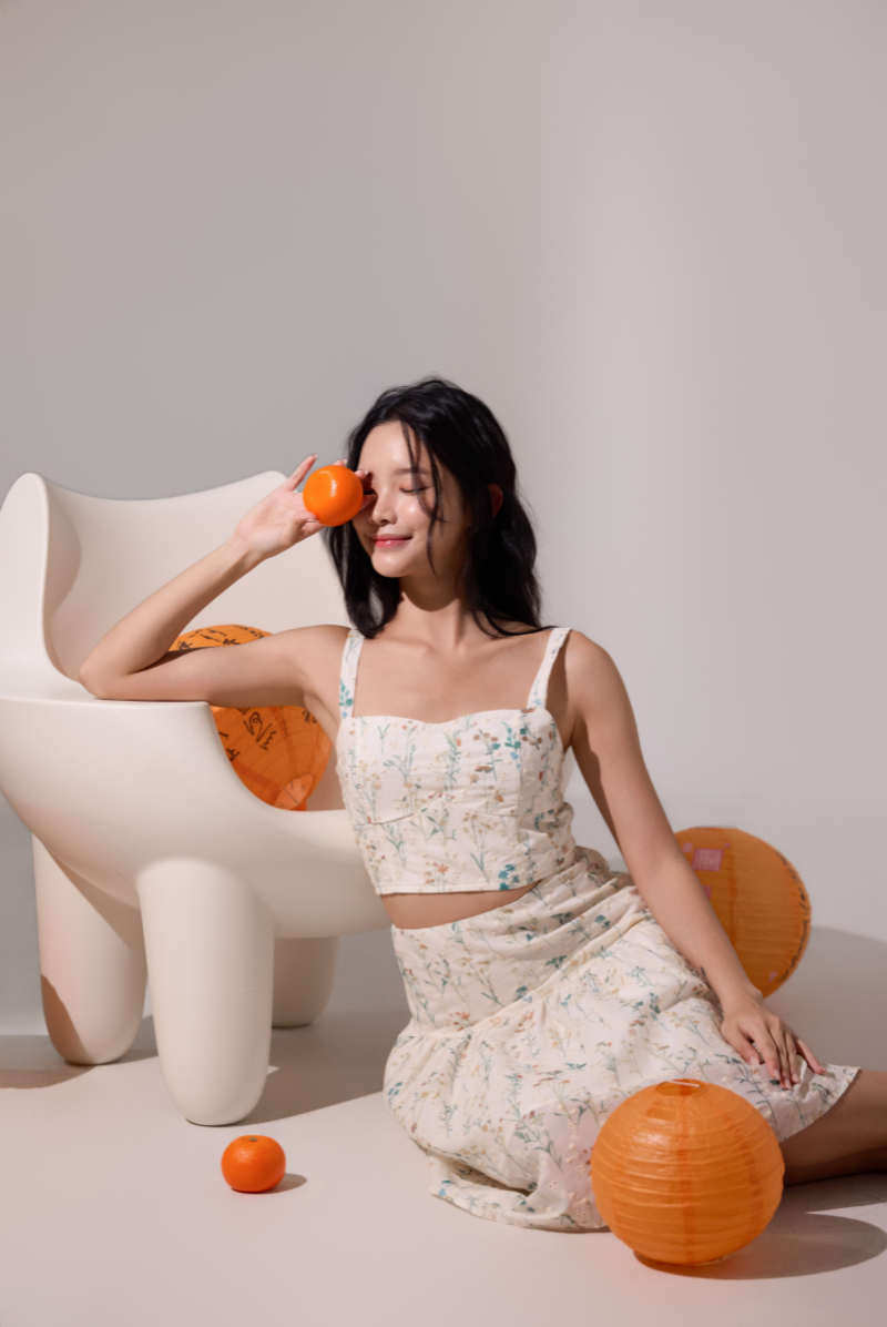 Elara Floral Embroidered Skirt