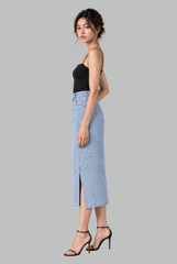 Zadie Side-Slit Denim Midi Skirt