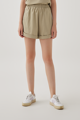 Elka Satin Lounge Shorts in Sage