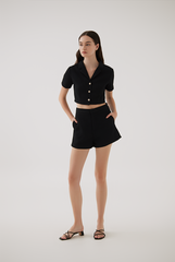 Sammy High Waisted Shorts in Black