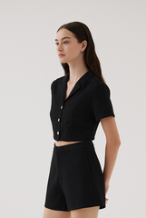 Sammy High Waisted Shorts in Black