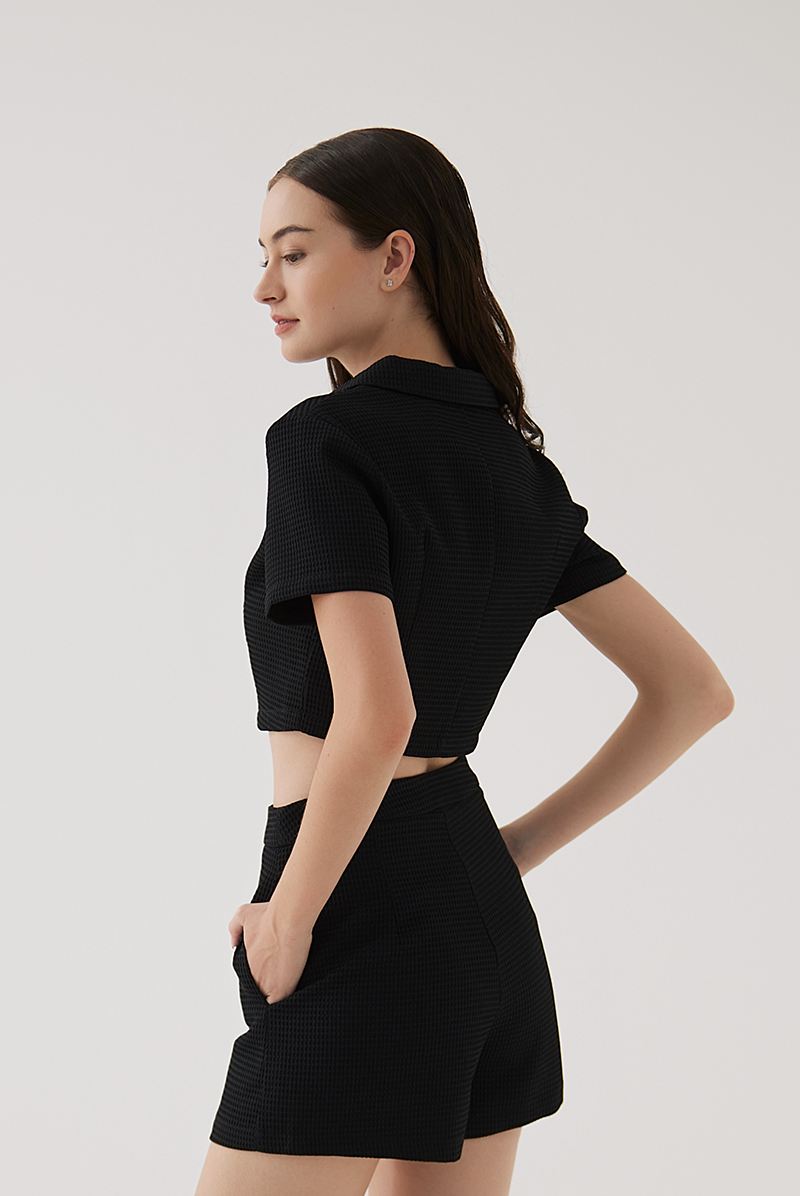Sammy High Waisted Shorts in Black