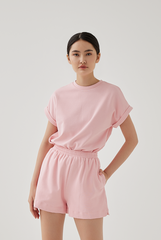 Cadey Elasticated Shorts in Pink
