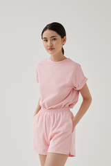 Cadey Elasticated Shorts in Pink