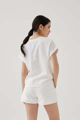 Cadey Elasticated Shorts in White