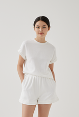 Cadey Elasticated Shorts in White