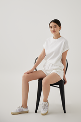 Cadey Elasticated Shorts in White