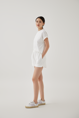 Cadey Elasticated Shorts in White