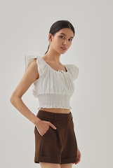 Kensly Cuffed-Hem Shorts in Walnut