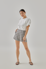Danielle Highwaisted Plaid Shorts in Black