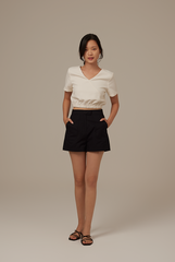 Fina Patch Pocket Shorts in Black