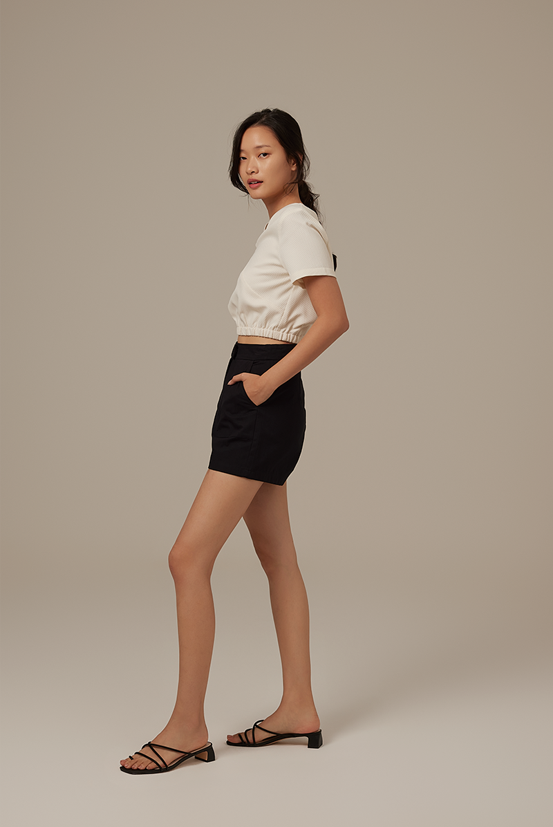 Fina Patch Pocket Shorts in Black