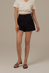 Fina Patch Pocket Shorts in Black