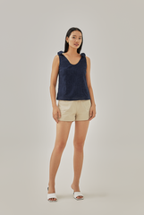 Fina Patch Pocket Shorts in Rice