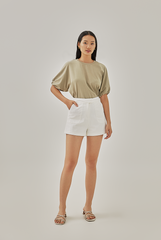 Fina Patch Pocket Shorts in White