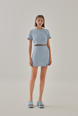 Laina A-Line Skort in Dusty Blue