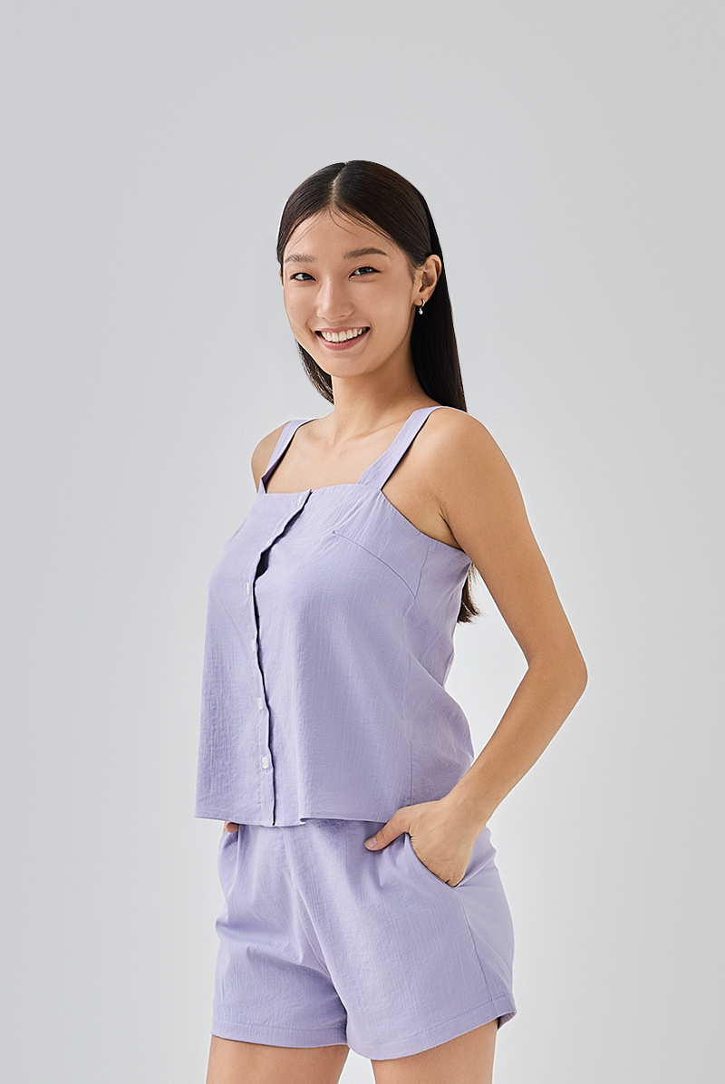 Vereen High Waist Shorts in Light Purple