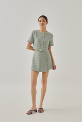 Reva Tweed Skorts in Jade