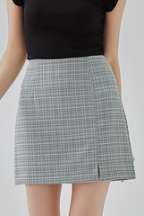 Ana Mini Tweed Textured Skort in Dusty Green