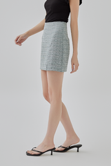 Ana Mini Tweed Textured Skort in Dusty Green